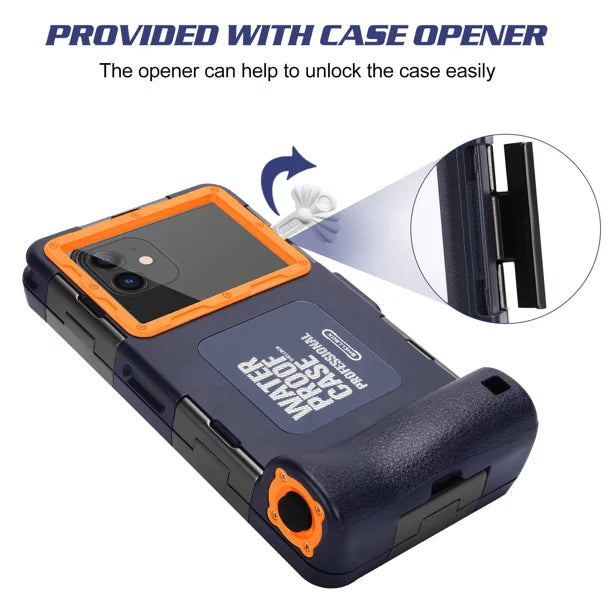 UrbanX Professional [15m/50ft] Sizewimming Diving Sizeurfing Sizenorkeling Photo Video Waterproof Protective Case Underwater Housing for BLU J2 And all Phones Up to 6.9 Inch LCD with Lanyard