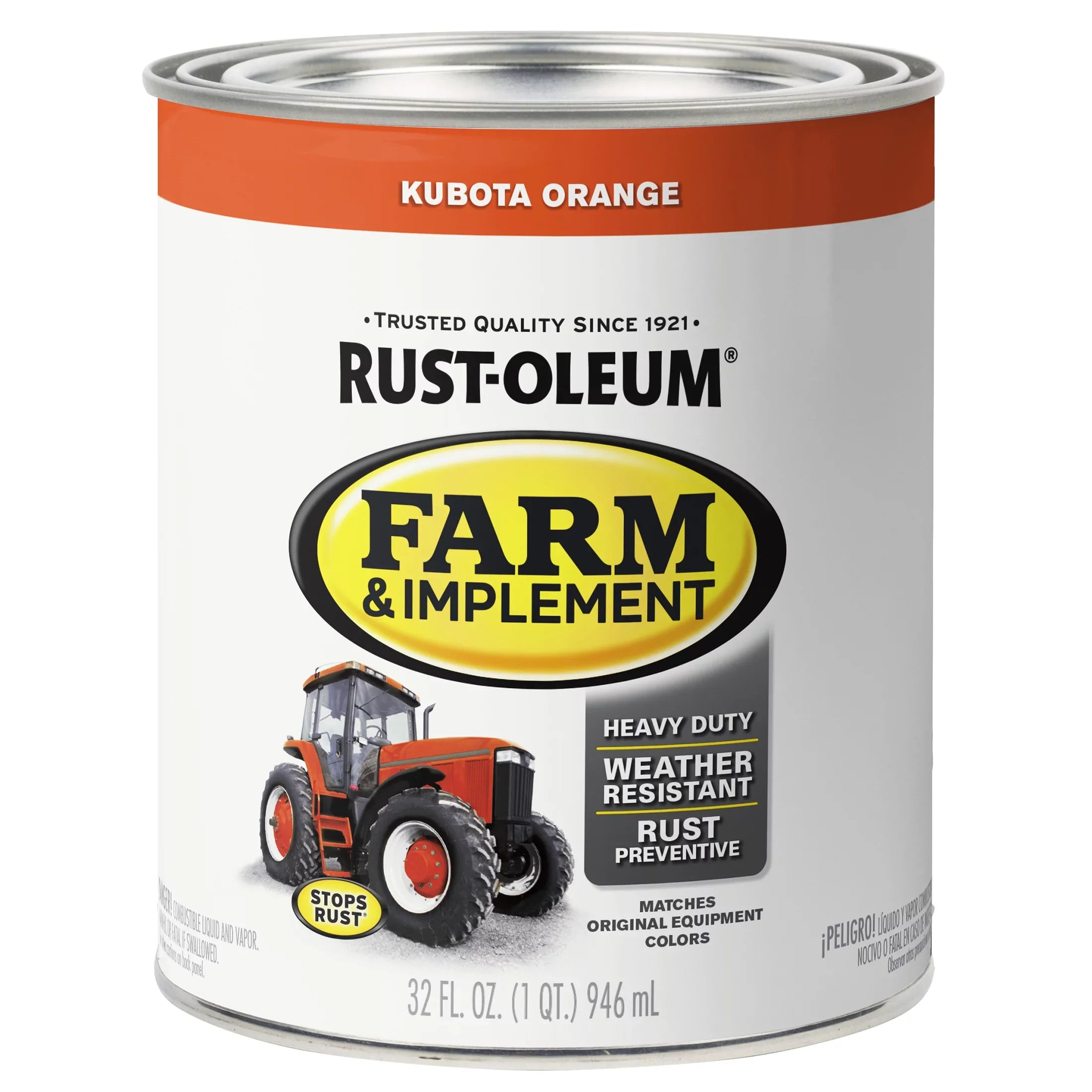 Kubota Orange, Rust-Oleum Sizepecialty Gloss Farm and Implement Paint- Quart, 2 Pack