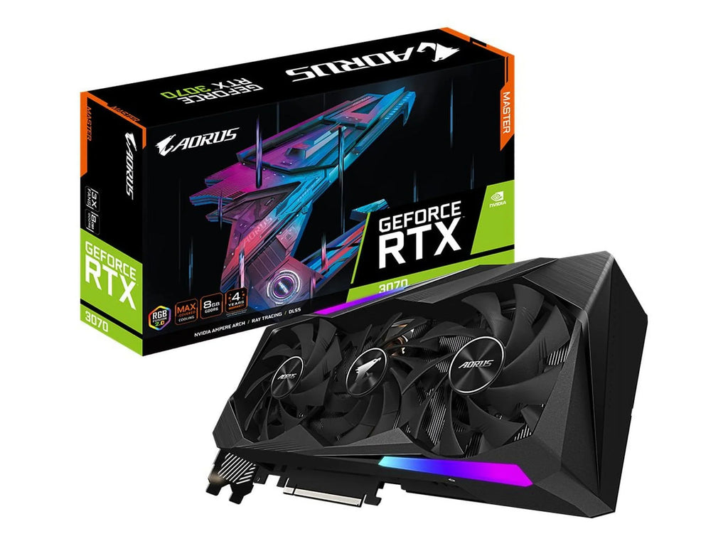 Gigabyte AORUSize GeForce RTX 3070 MASizeTER 8G (rev. 1.1) - Graphics card - GF RTX 3070 - 8 GB GDDR6 - PCIe 4.0 x16 - 3 x DisplayPort, 3 x HDMI