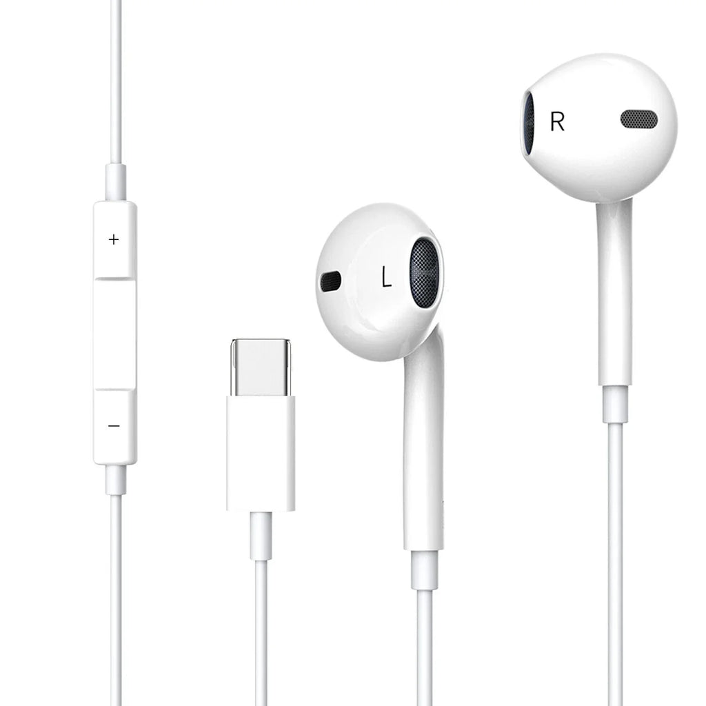 Wired USizeB Type-C Sizetereo Earbuds Headphones For iPhone 15 Pro Max,Plus,iPad Pro