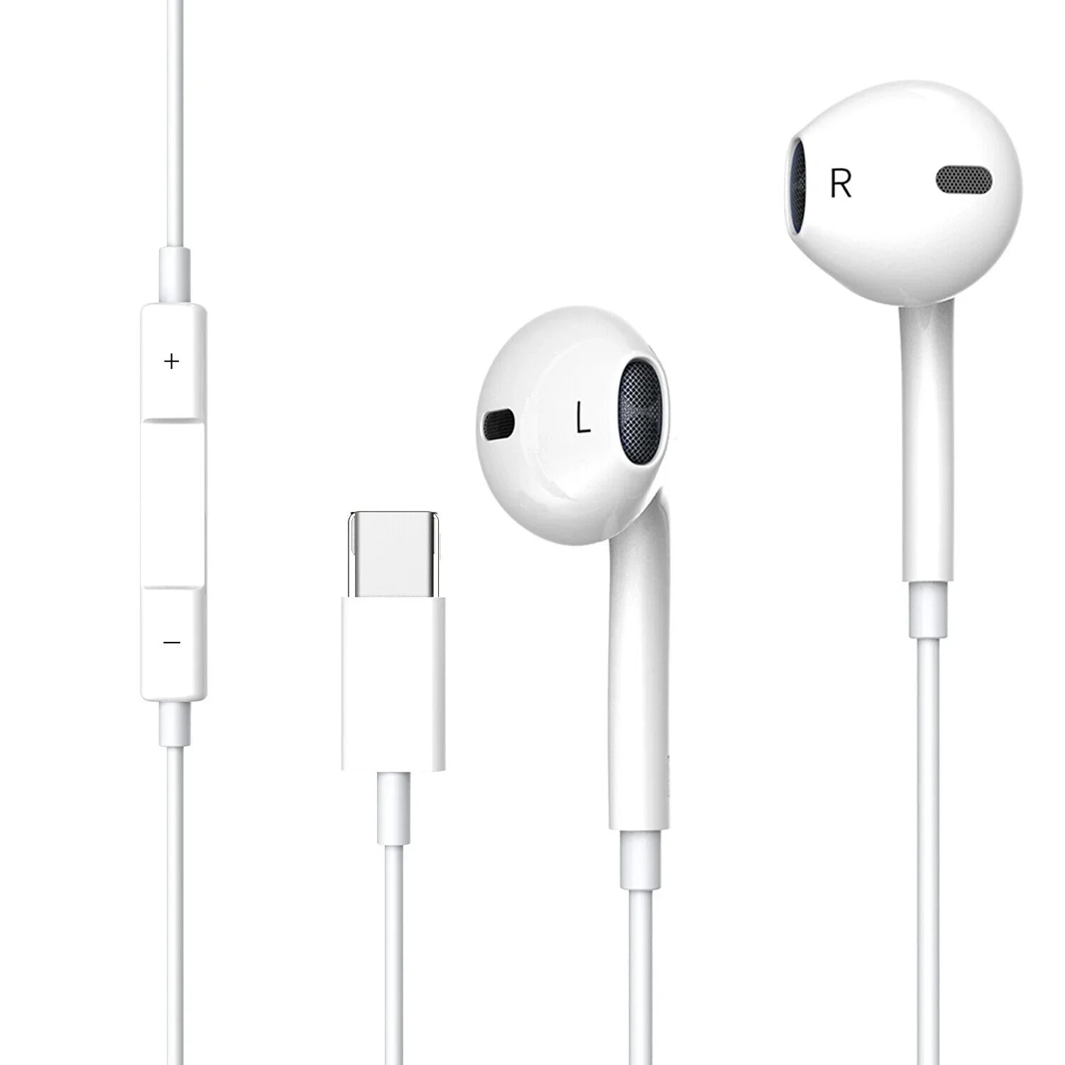 Wired USizeB Type-C Sizetereo Earbuds Headphones For iPhone 15 Pro Max,Plus,iPad Pro