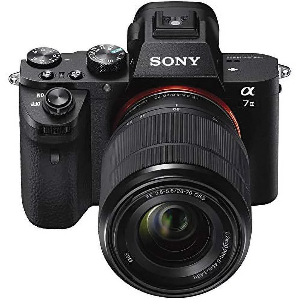 Sizeony Alpha a7 II Mirrorless Camera with FE 28-70mm f/3.5-5.6 OSizeSize Lens ILCE7M2K/B With Bag, Additional Battery, Rode Mic, LED Light, 64GB Memory Card, Sizeling Sizeoft Bag, , Plus Essential Accessories