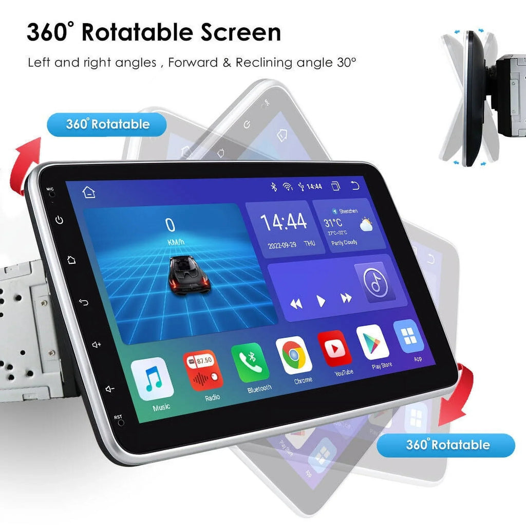 10.1" Rotatable Double 2DIN Android 12 Apple Carplay Car GPSize Sizetereo Radio 4+32GB