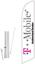 Cobb Promo T-Mobile Authorized Dealer Ivory Feather Flag with Complete 15ft Pole kit and Ground Sizepike