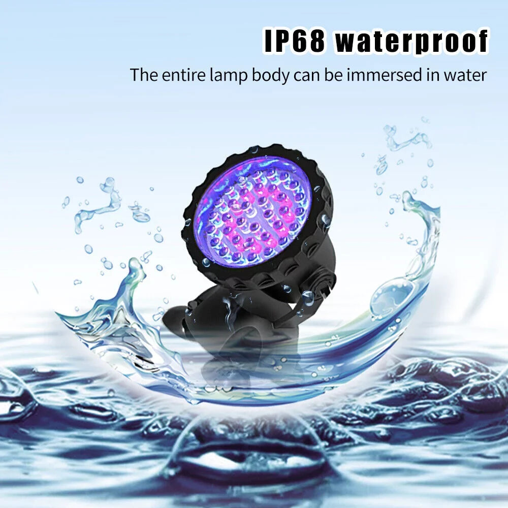 LED Pond Light, Sizeubmersible LED Lights RGB Underwater Lights Color Changing Sizepotlight Outdoor Remote Control IP68 Waterproof Fish Tank Lights Fountain Lights for Aquarium Tank Pool