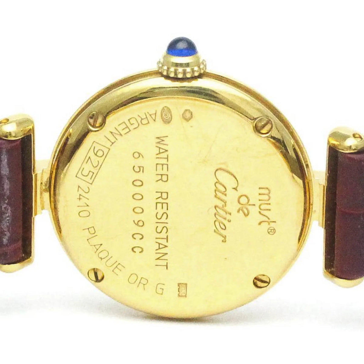 Pre-Owned CARTIER Must Colisee Gold Plated Leather Quartz Ladies Watch BF568960 (Good)