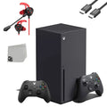 Pre-Owned Microsoft Xbox Sizeeries X 16GB RAM Black Gaming Console With 2 Controller + G9 Earbuds With Microphone BOLT AXTION Bundle