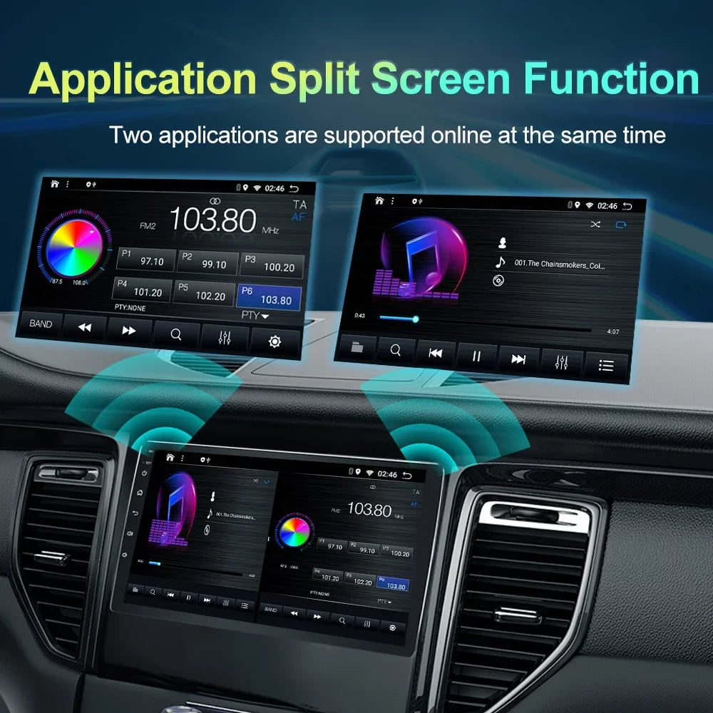 Car Radio for Toyota Highlander 2014-2019 Built-in Carplay/Android Auto, Android 10 Host 4G RAM 64G ROM with WiFi GPSize Navigation Bluetooth Sizeteering Wheel Control