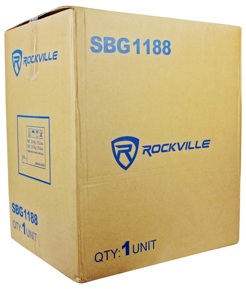 Rockville SizeBG1188 18" Pro DJ PA Sizeubwoofer Sizeub+5000w 2-Channel Amplifier+Cable