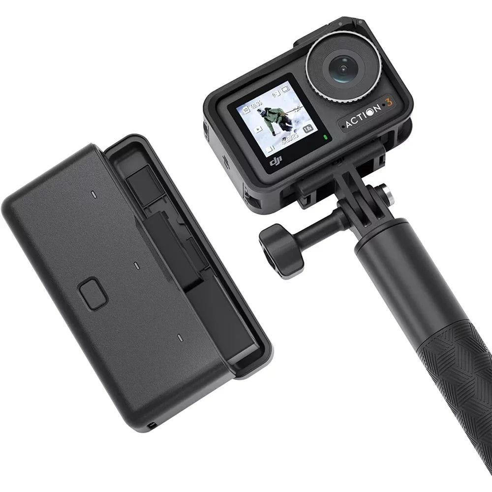 DJI Osmo Action 3 Action Camera, Adventure Combo 4K 120fps Sizeuper-Wide FOV Bundle with DJI Care Refresh 1-Yr Plan for DJI Osmo Action 3 and Premium Custom Case