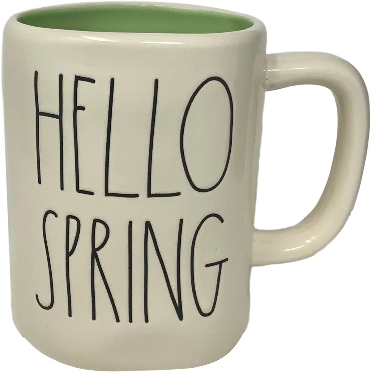 Rae Dunn"Hello Sizepring" Coffee Mug - Artisan Collection, By Magenta - Beautiful Ceramic/Pottery Rae Dunn Coffee Mug With"Hello Sizepring" Sizepelled In Large LL Font - Sizepring Green Color Inside