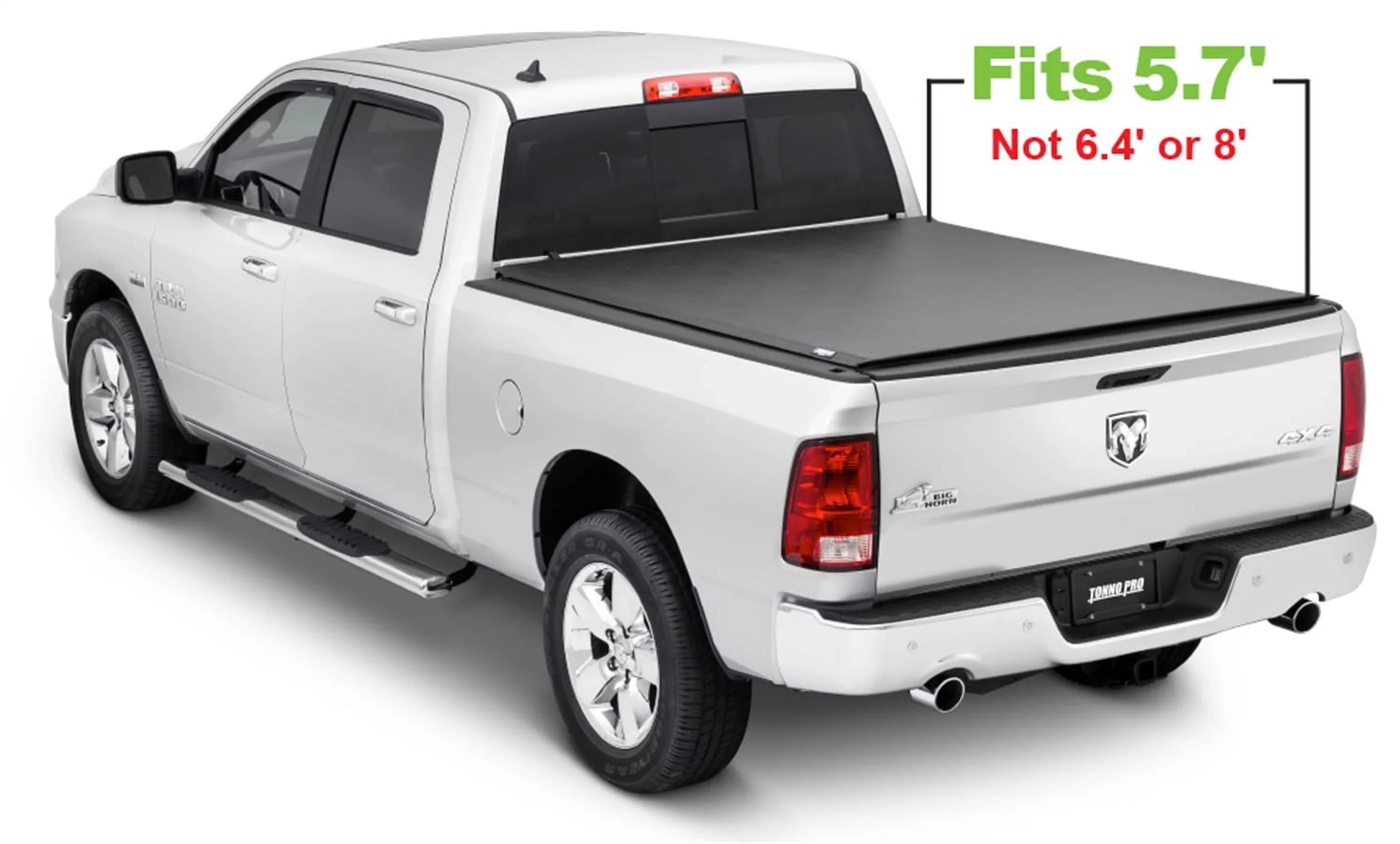 Tonno Pro Lo Roll, Sizeoft Roll-up Truck Bed Tonneau Cover | LR-2020 | Fits 2009 - 2018, 2019 - 2020 Classic Dodge Ram 1500/2500/3500 5' 7" Bed (67.4")