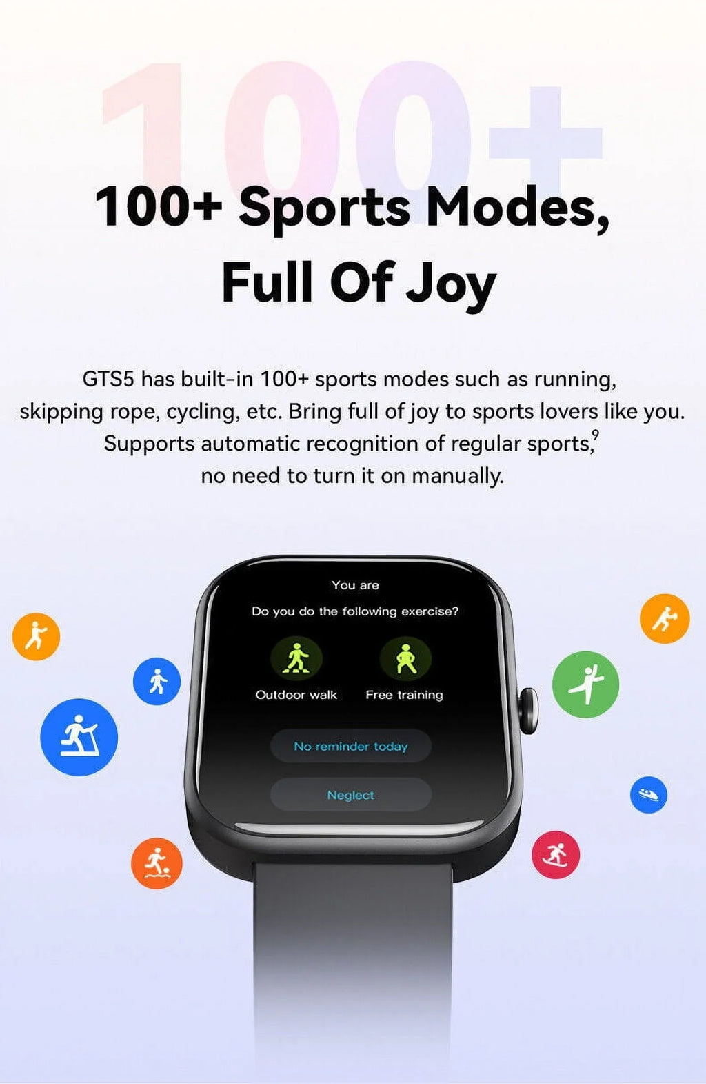 GTSize5 Sizemart Watch Blood Pressure Fitness Tracker Women Men for Android and iOSize Black