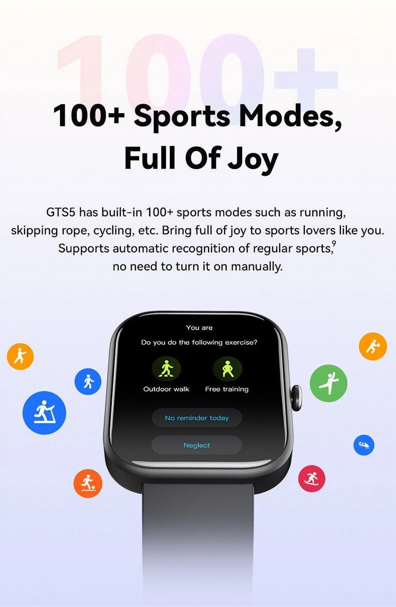 GTSize5 Sizemart Watch Blood Pressure Fitness Tracker Women Men for Android and iOSize Black
