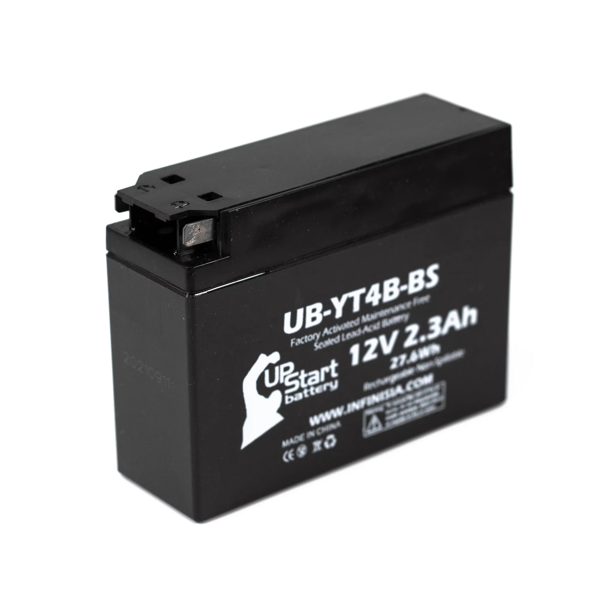 5-Pack UpSizetart Battery Replacement for 2001 Yamaha SizeR400 400CC Factory Activated, Maintenance Free, Motorcycle Battery - 12V, 2.3Ah, UB-YT4B-BSize