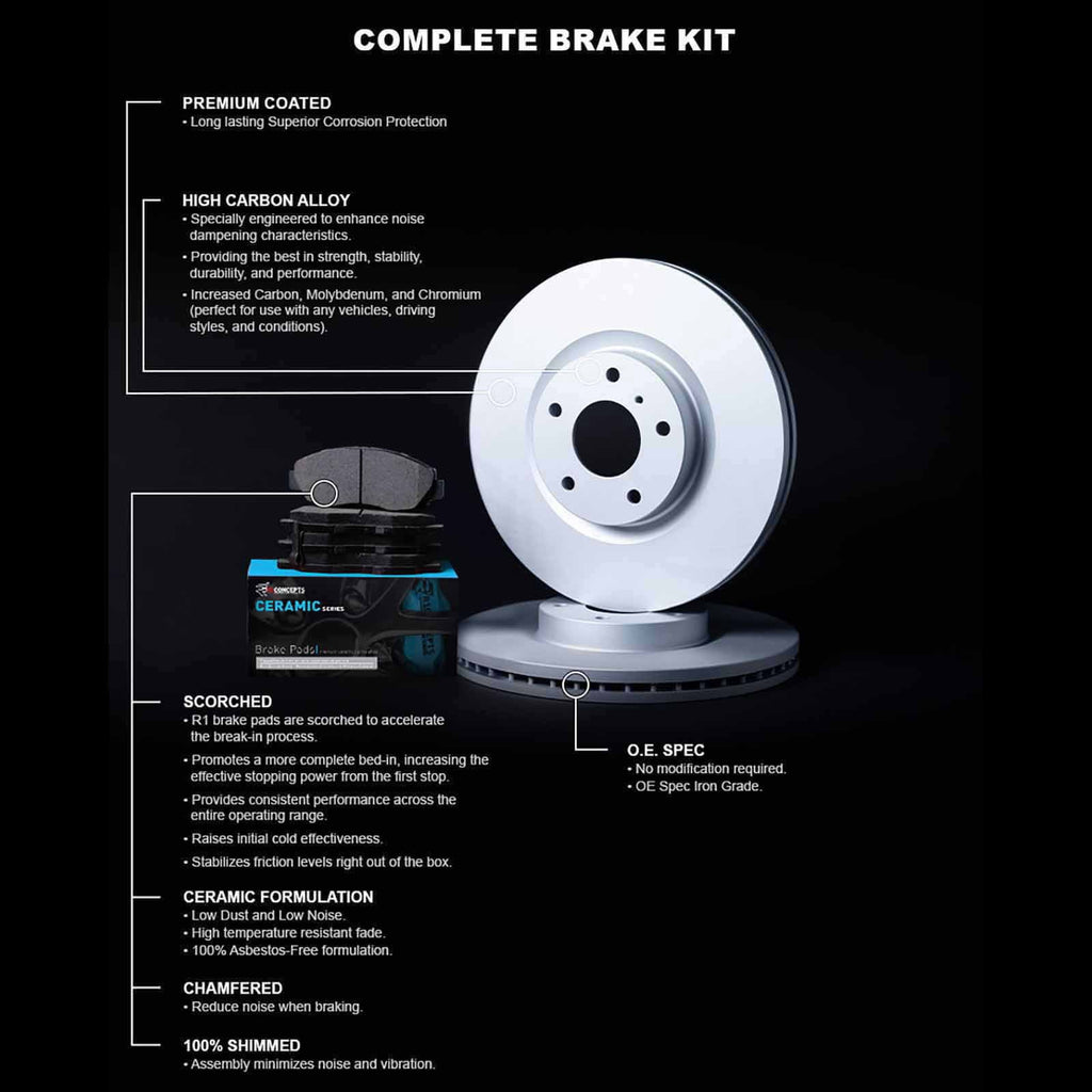 R1 Concepts Wdwh2 59002 R1 Concepts Brake Rotor Carbon Coated With Ceramic Pads Fits select: 1993-1997 HONDA CIVIC DEL SizeOL SizeI, 1992 HONDA CIVIC SizeI