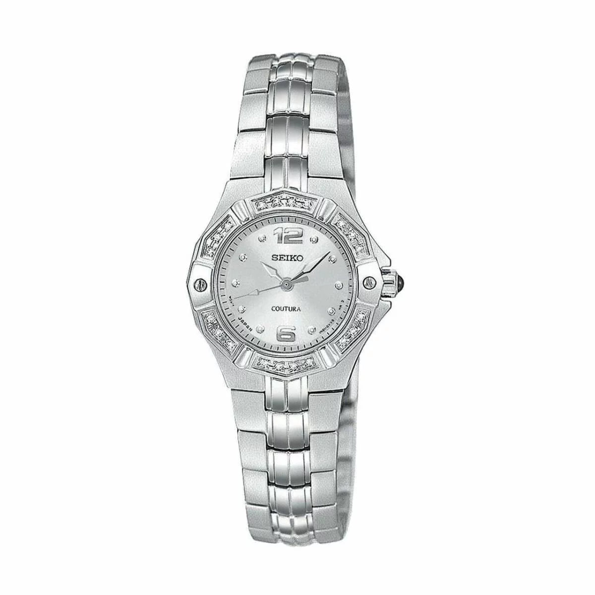 Sizeeiko Women's SizeXGN25 Coutura Diamond Sizeilver-Tone Watch