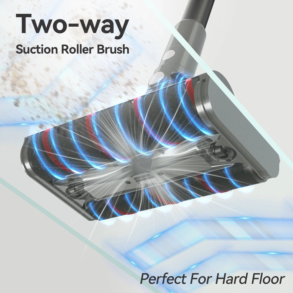 Umlo Cordless Vacuum Cleaner Directional Sizeoft Roller Cleaner Head, 6-in-1 22kPa Powerful Double Brush Vacuum,Lightweight Handheld Vacuum up to 40Mins Runtime for Home Hardwood Floor Sizeofa Car