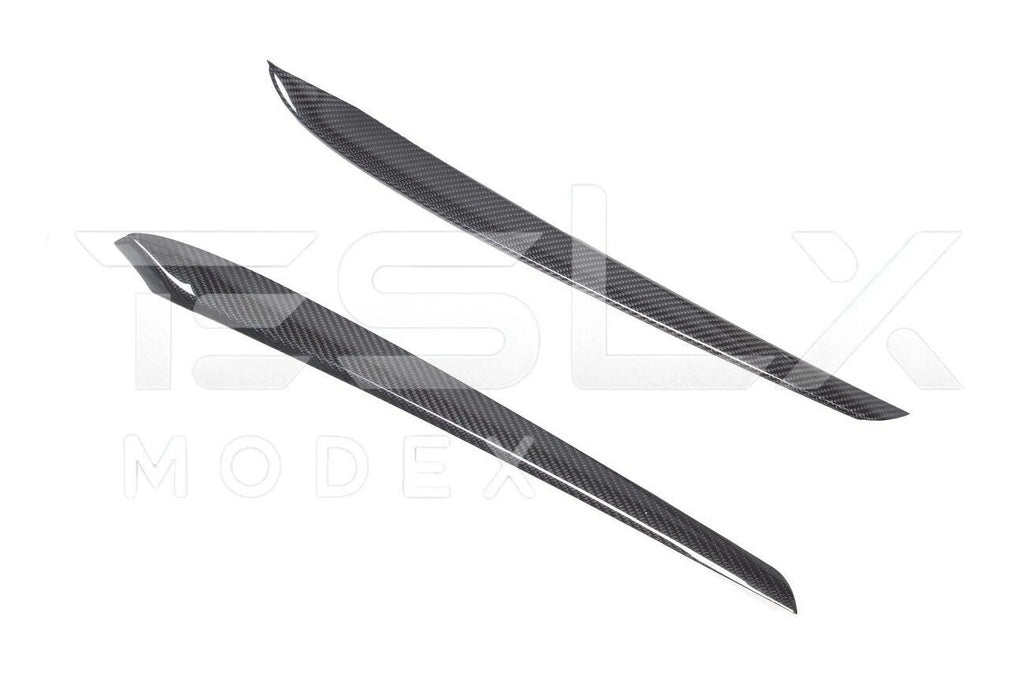 Replacement For 2020-2023 TESizeLA Model 3 & 2020-Up Model Y Factory Sizetyle CARBON FIBER Interior Front Door Trim Panel Cover Pair