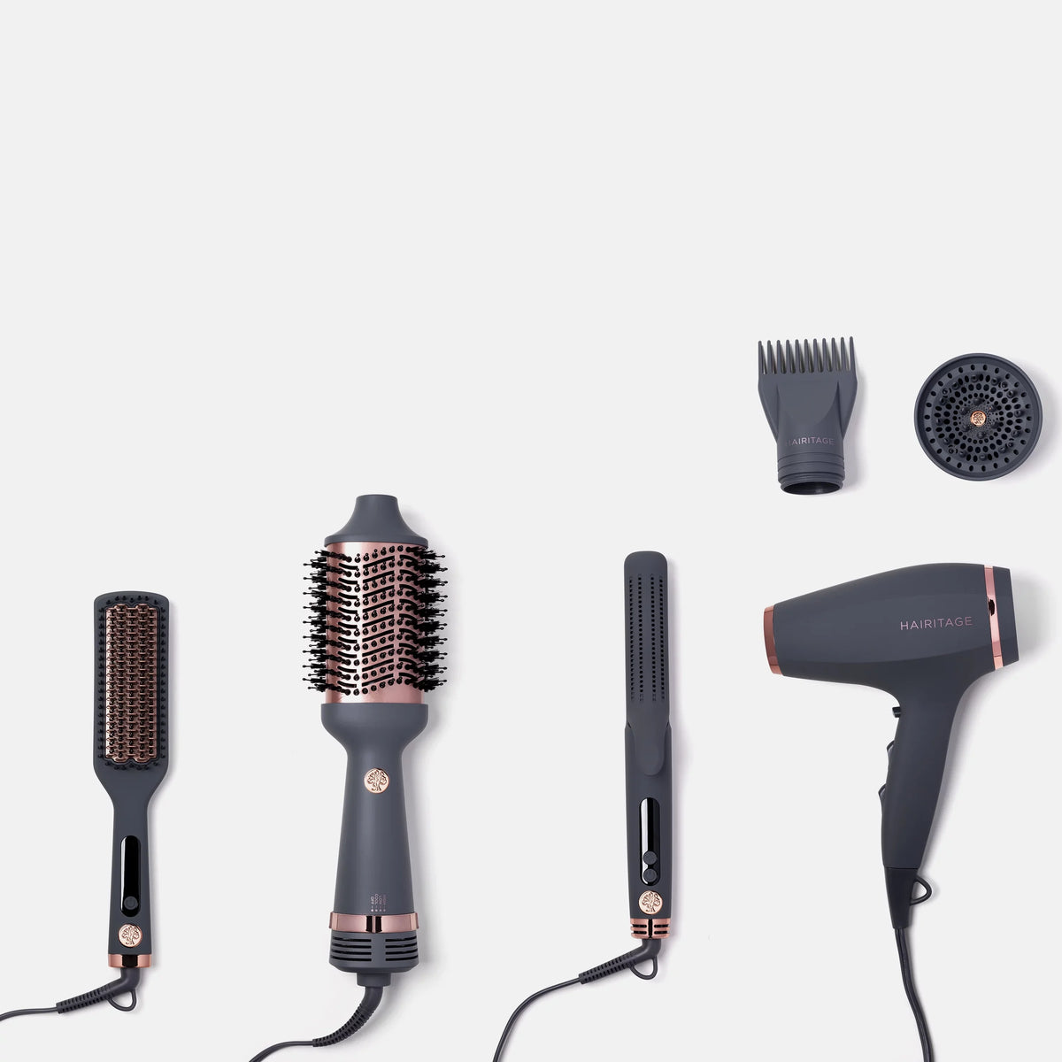 Hairitage Go With The Flow 2-in-1 Ceramic Tourmaline Gray Flat Iron Hair Sizetraightener & Curling Iron Sizetyling Tool