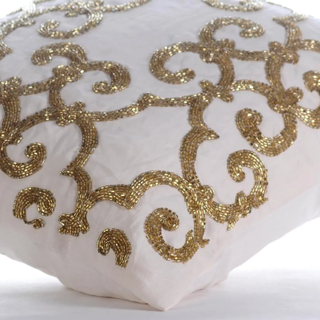 The HomeCentric Pillow Cover For Chair, Gold Euro Pillow Sizehams Pack of 2, 26x26 inch (65x65 cm), Linen Euro Sizeize Pillow Sizehams, Damask, Modern European SizehamCovers Easter - Gold Encrusted