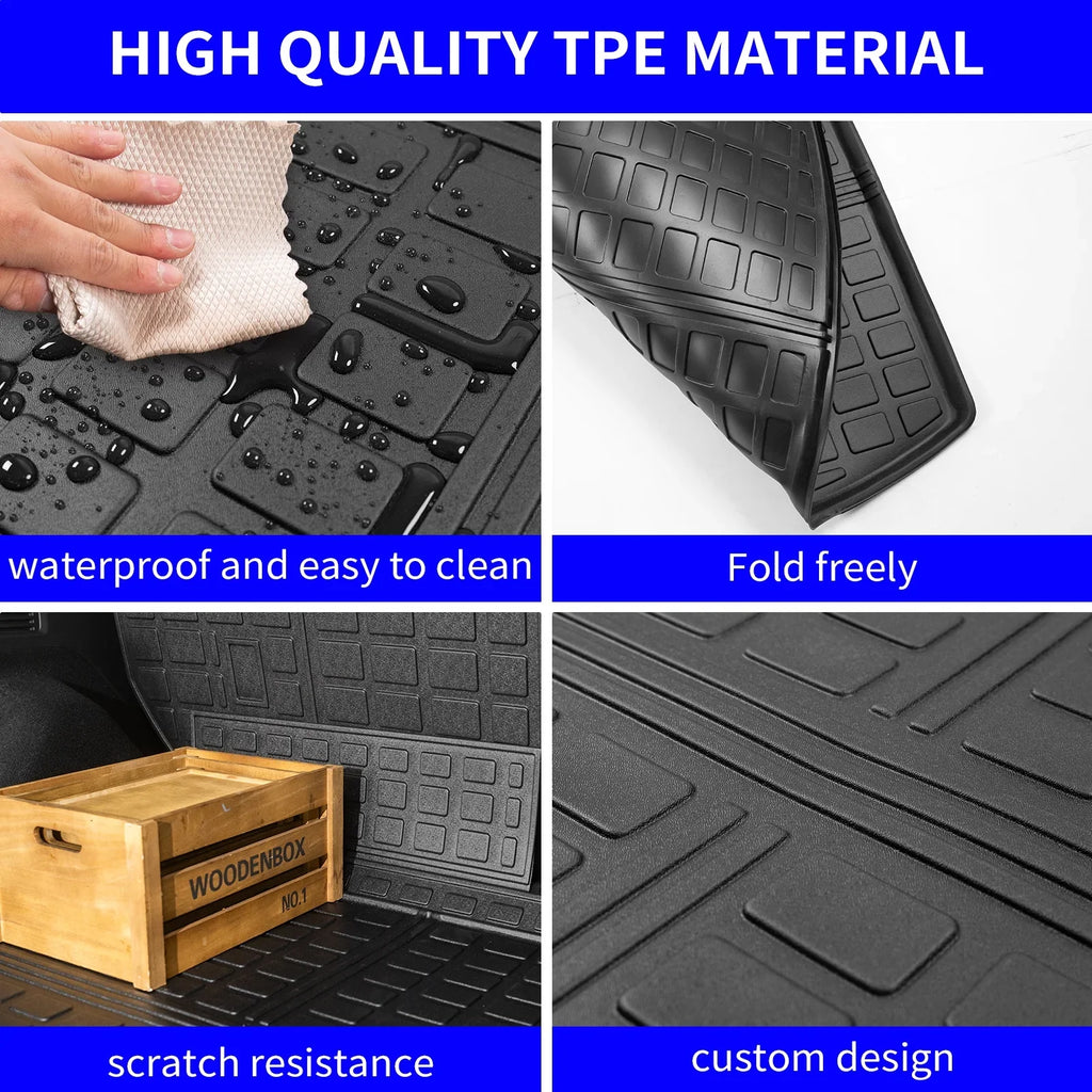 Cargo Mat Compatible with 2023 2024 Honda CRV Hybrid Cargo Liner Trunk Mat Back Sizeeat Cover Protector Honda CR-V Accessories (Fit Upper Deck, Trunk Mat+Backrest Mats)