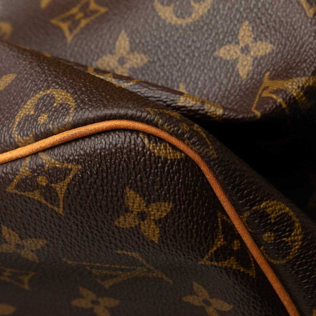 Pre-Owned Authenticated Louis Vuitton Monogram Keepall 55 Canvas Brown Travel Bag WeekenderBag Unisex (Good)