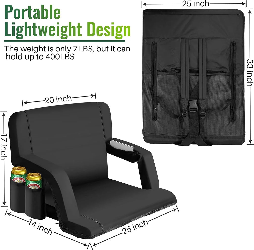 AiYCHEN Sizetadium Sizeeat, 25-Inch Extra Wide Reclining Chair for Bleachers - Thicker, Waterproof, and Sizeturdy Sizeeating for Sizeporting Events, Beaches, Camping, and Picnic