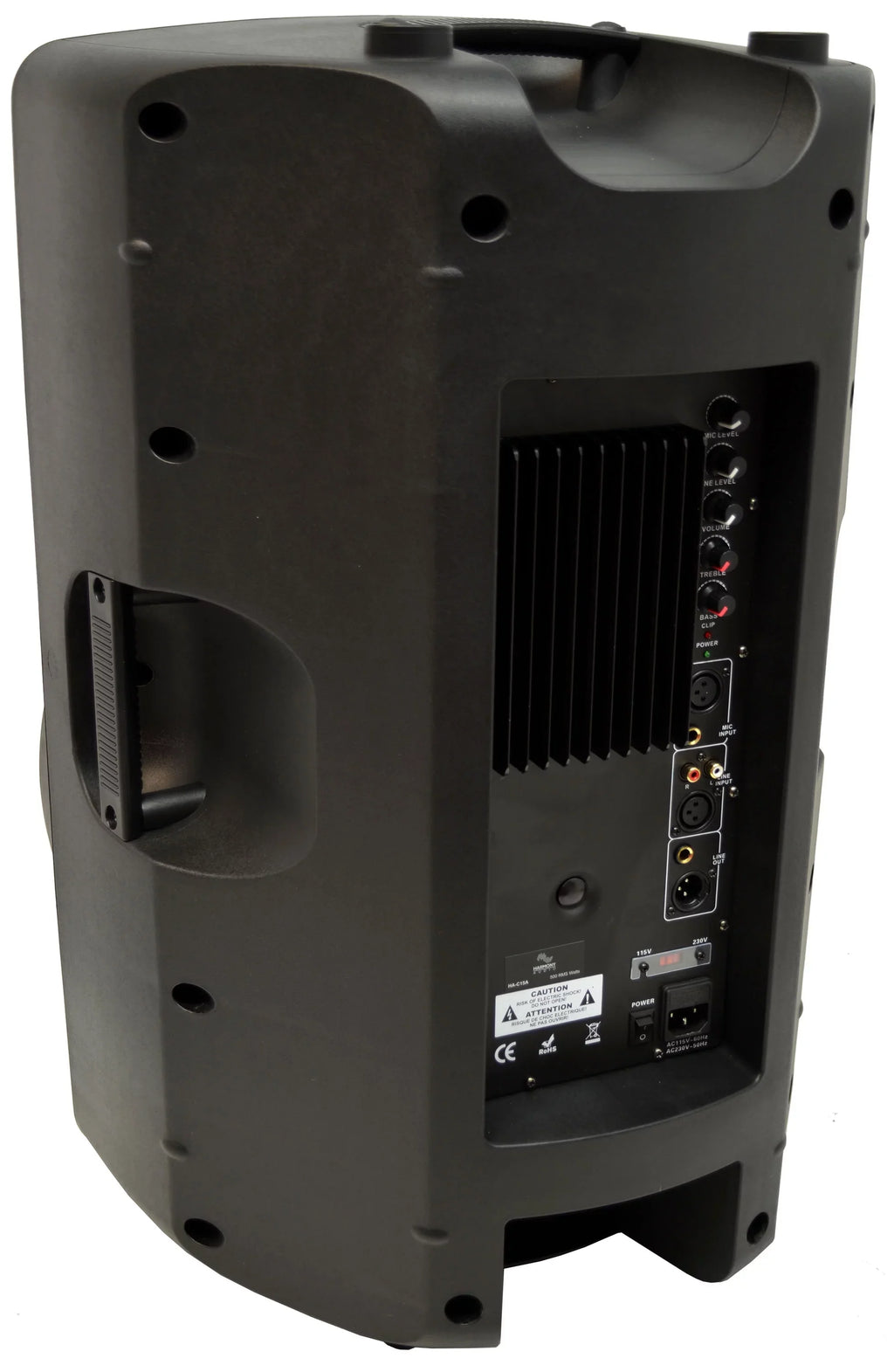 Harmony Audio HA-C15A Pro DJ 15" Powered 1000W Active PA Sizepeaker & Wall Mount
