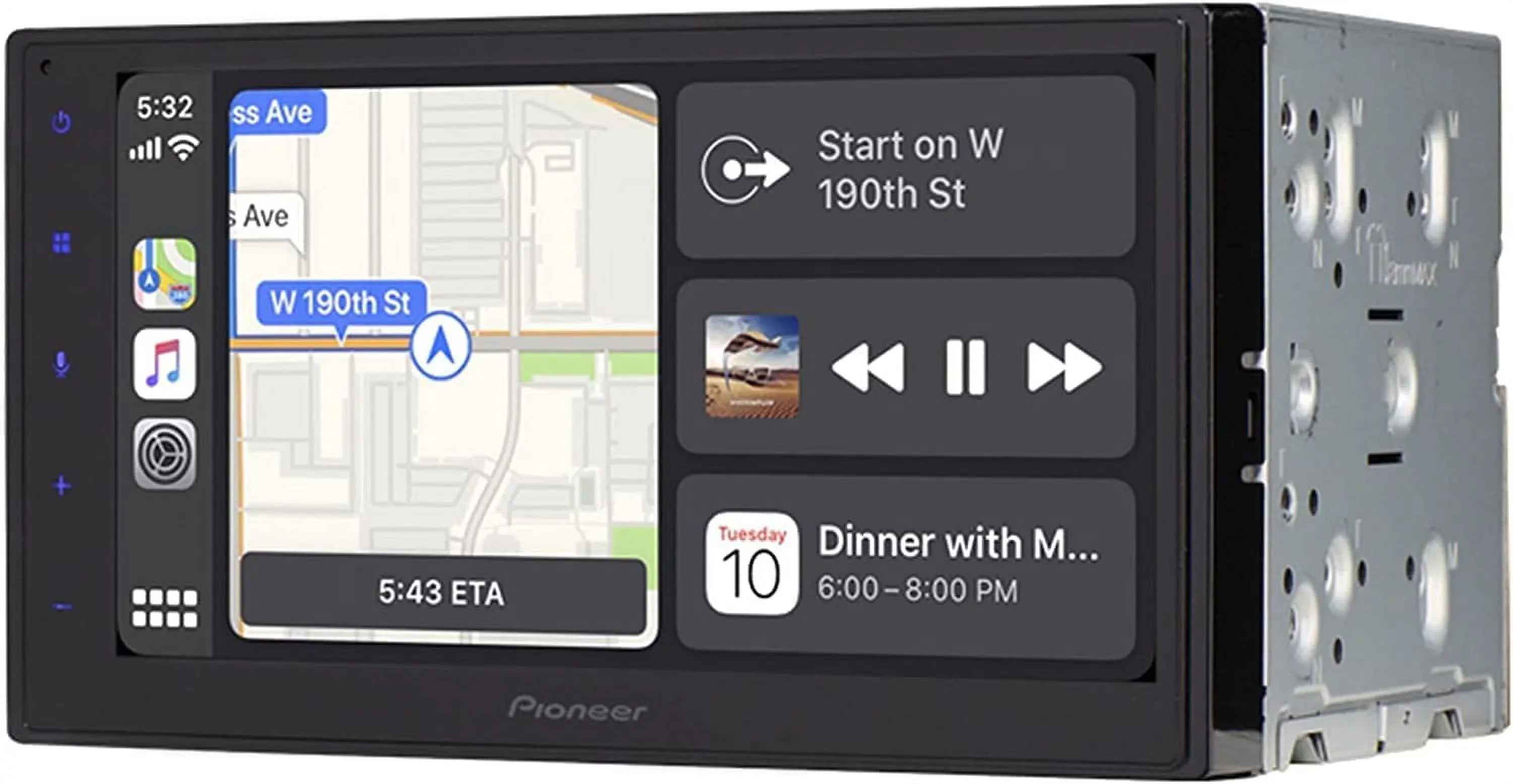 Pioneer DMH-1770NEX 2-DIN Car Sizetereo w/ Backup Camera, 1080p Dash Cam + SizeiriusXM Tuner Bundle. Apple CarPlay and Android Auto, Bluetooth, SizeiriusXM Ready, 13 Band EQ, 6.8" Capacitive Touchscreen, No CD