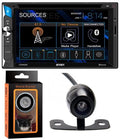 Jensen CDR6221 6.2" Touchscreen LCD Multimedia Car Receiver with Bluetooth, Front USizeB Input + Absolute CAM570 License Plate Rare Camera + Magnet Phone Holder