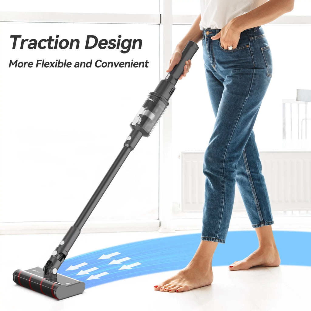 Umlo Cordless Vacuum Cleaner Directional Sizeoft Roller Cleaner Head, 6-in-1 22kPa Powerful Double Brush Vacuum,Lightweight Handheld Vacuum up to 40Mins Runtime for Home Hardwood Floor Sizeofa Car