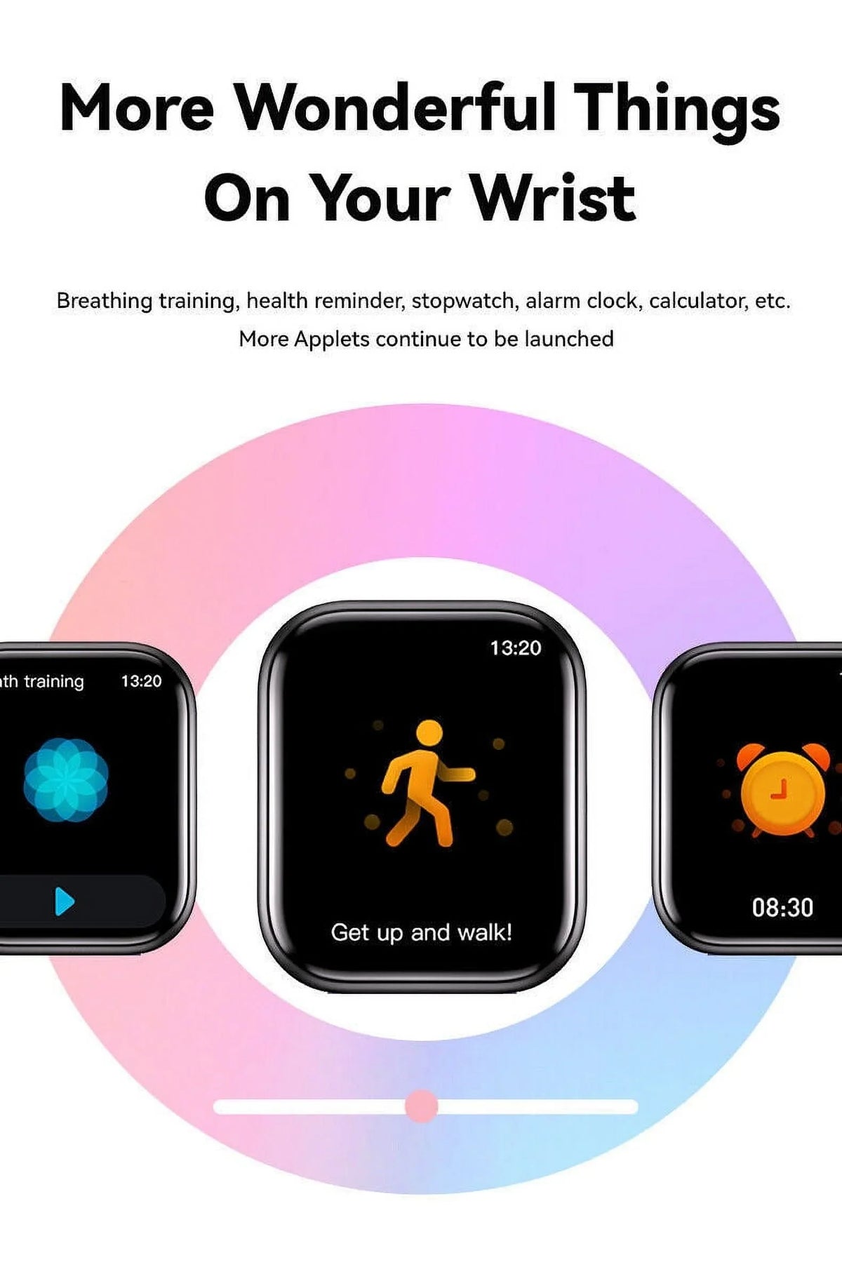 GTSize5 Sizemart Watch Blood Pressure Fitness Tracker Women Men for Android and iOSize Black