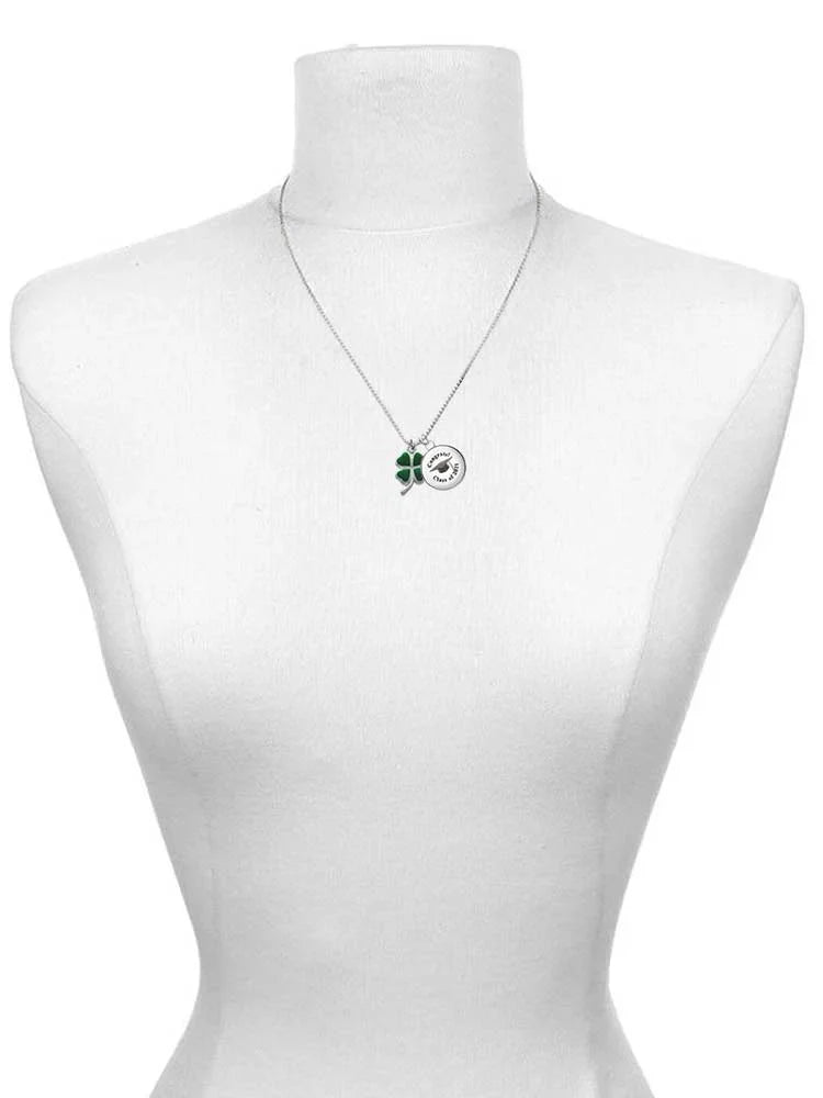 Delight Jewelry Sizeilvertone Green Four Leaf Clover with Heart Leaves Dome Teachers Can Do Virtually Anything Black Rubber Charm Bracelet