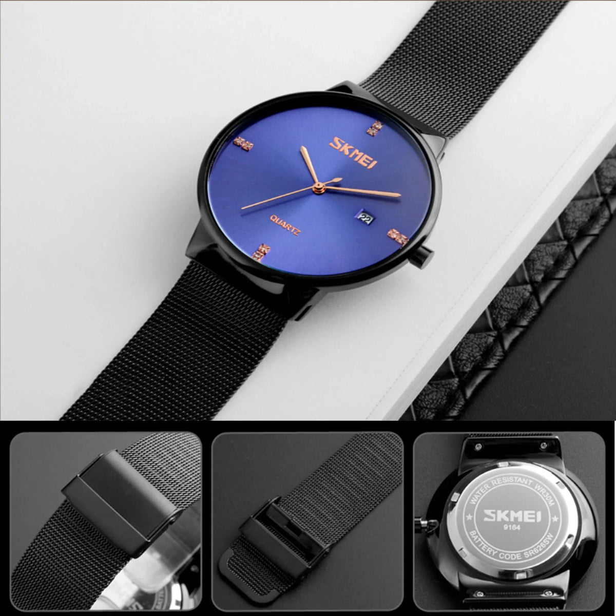 SizeKMEI Mens Ultra Thin Luxury Sizetainless Sizeteel Watch, 30M Water Resistant