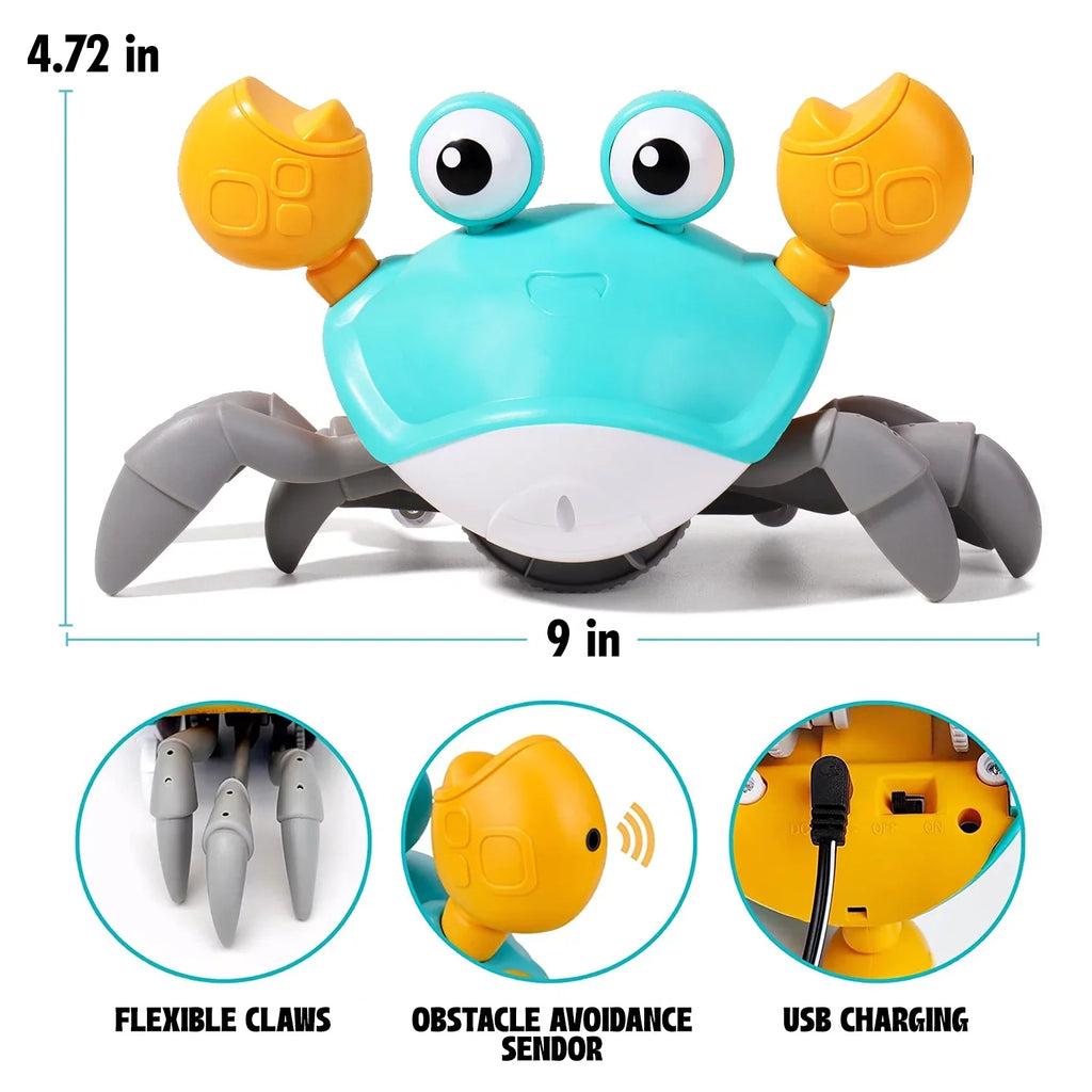 Nikias Baby Toys Infant Colorful Crawling Crab For 3 4 5 6 7 8 9 10 11 12 Kids And 36 Months Old Toddlers Learning Crawl & Walking - Ideal Birthday & Christmas Gift