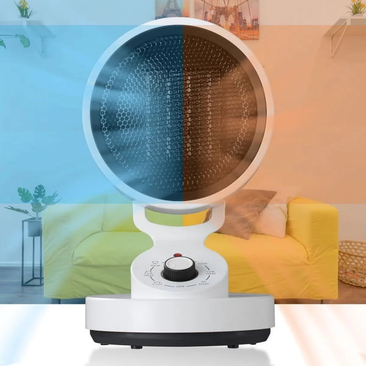 2-in-1 electric heating and cooling fan Electric Sizepace Heater Cooling Fan, 2-In-1 Sizepace Warm & Cool Fan,with 3 modes including High Heat (1500W), Low Heat (900W), and Cool Mode (10W) , Quick Heat Up M