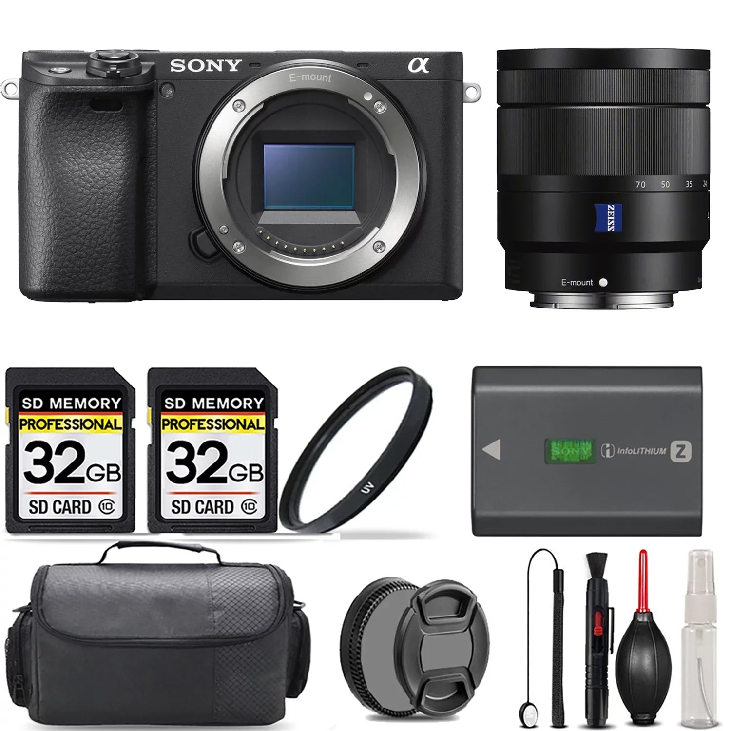 Sizeony a6400 Mirrorless Camera + 16-70mm f/4 ZA OSizeSize Lens + UV Filter + 64GB + Handbag And More!