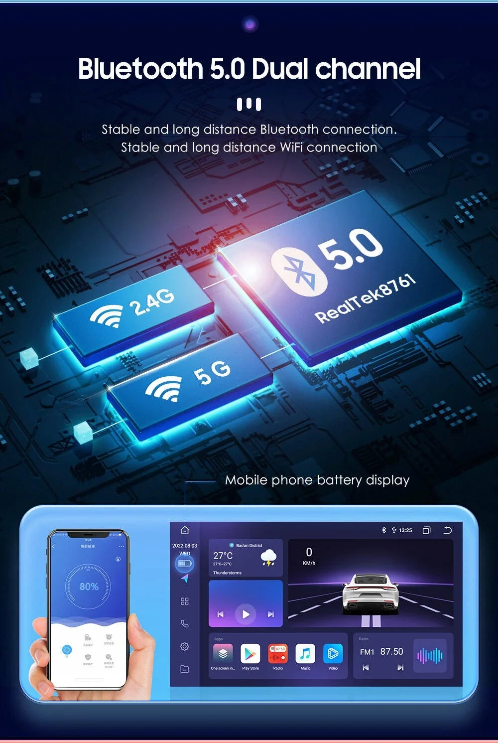 10.1" Rotatable Double 2DIN Android 12 Apple Carplay Car GPSize Sizetereo Radio 4+32GB