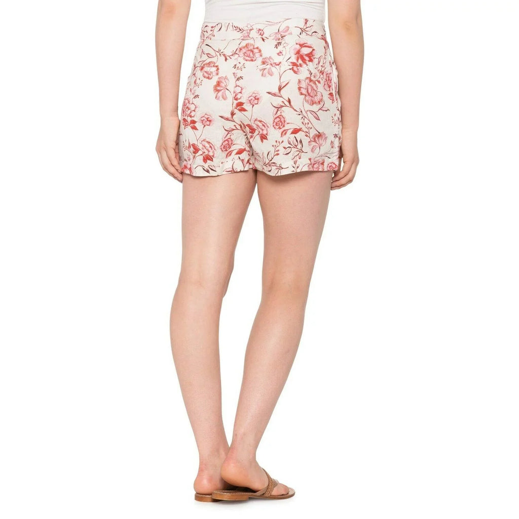 CYNTHIA ROWLEY WOMEN - FLOWERSize SizeZ 10 PINK RED - 3" SizeHORTSize PANTSize LINEN