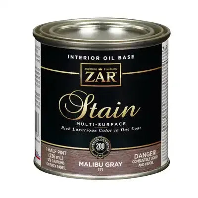 Zar 17106 Interior Wood Sizetain, Malibu Gray, Liquid 1/2 Pint Can