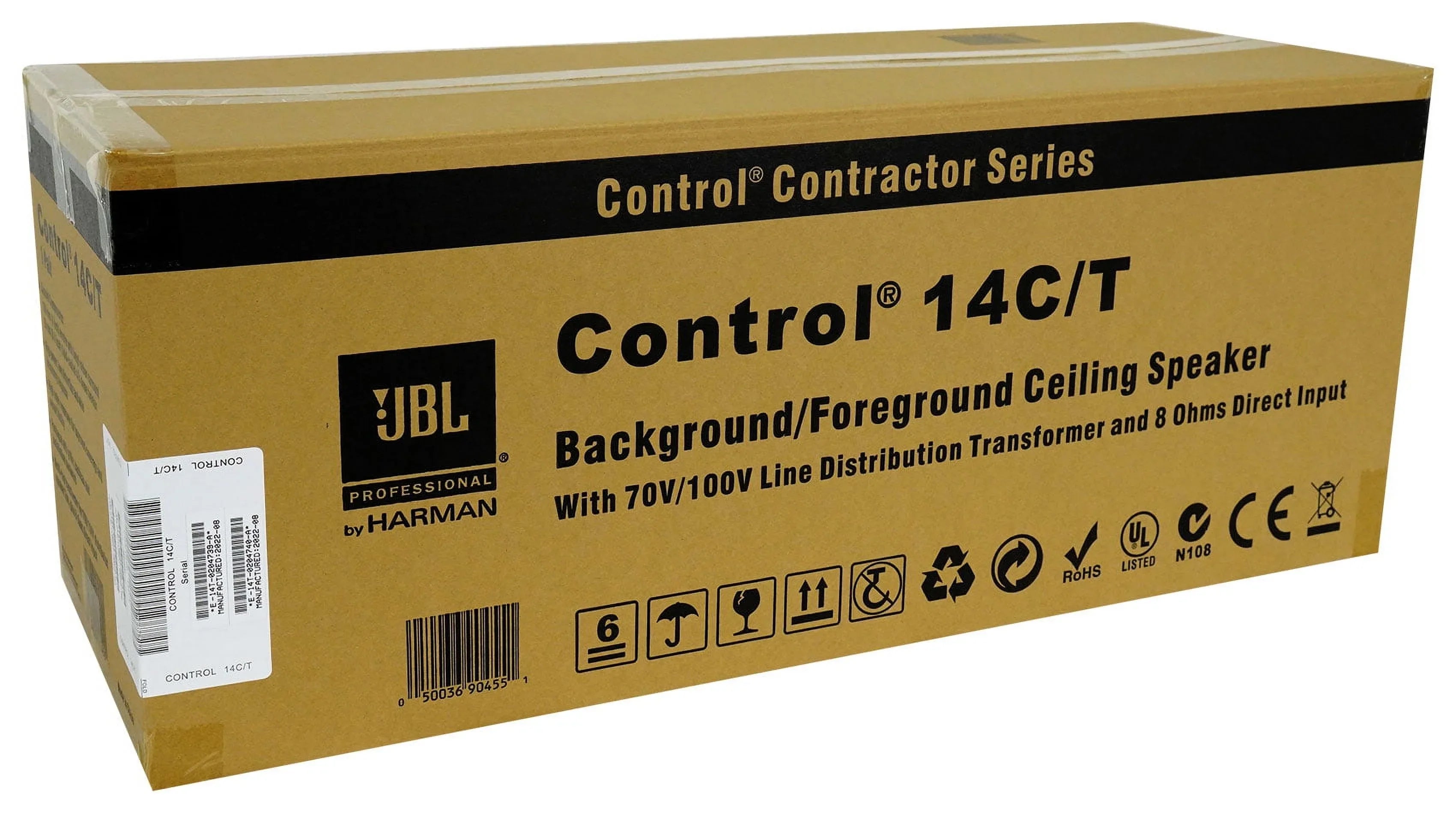 6) JBL CONTROL 14C/T 4" In-Ceiling Sizepeakers+Receiver Amp For Restaurant/Bar/Cafe