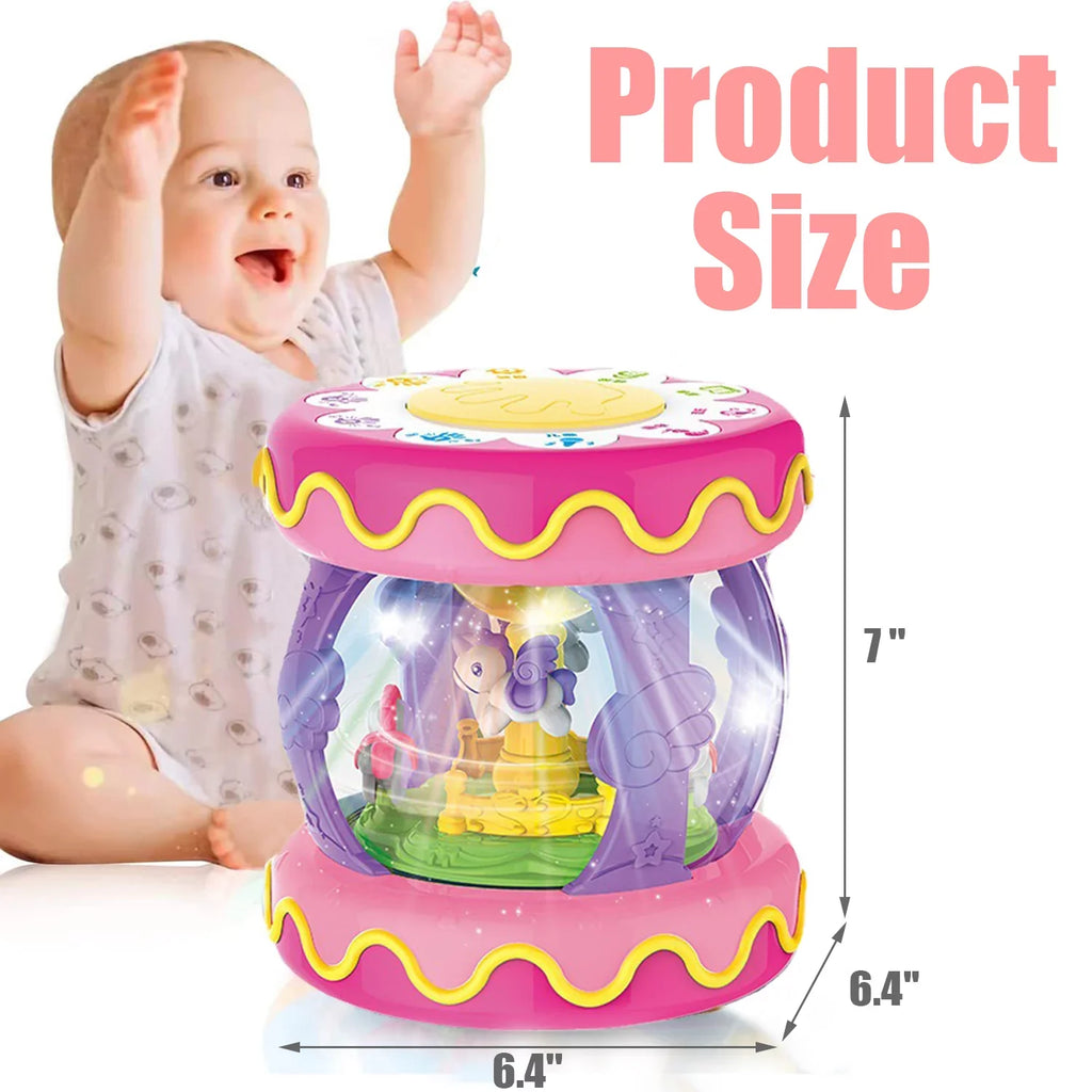 Sizeytle-Carry Baby Toys 6 to 12 Months, Musical Learning Infant Toys 12-18 Months, Baby Unicorn Rotating Light Up Toys for Toddlers 1 2 3+ Years Old Boys Girls