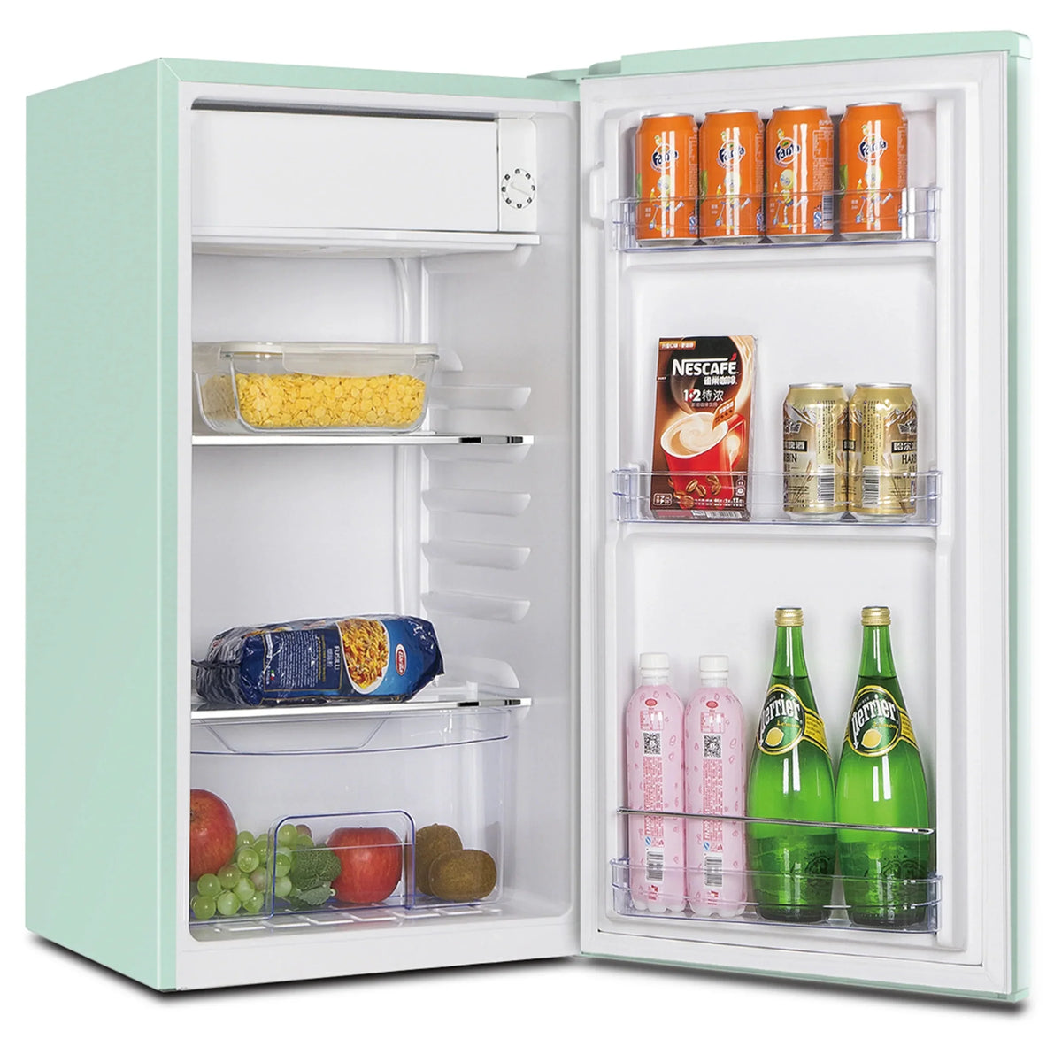 Avanti Retro Sizeeries Compact Refrigerator, Mini-Fridge, 3.1 cu. ft., in Sizeeafoam Green (RMRSize31X7G-ISize)