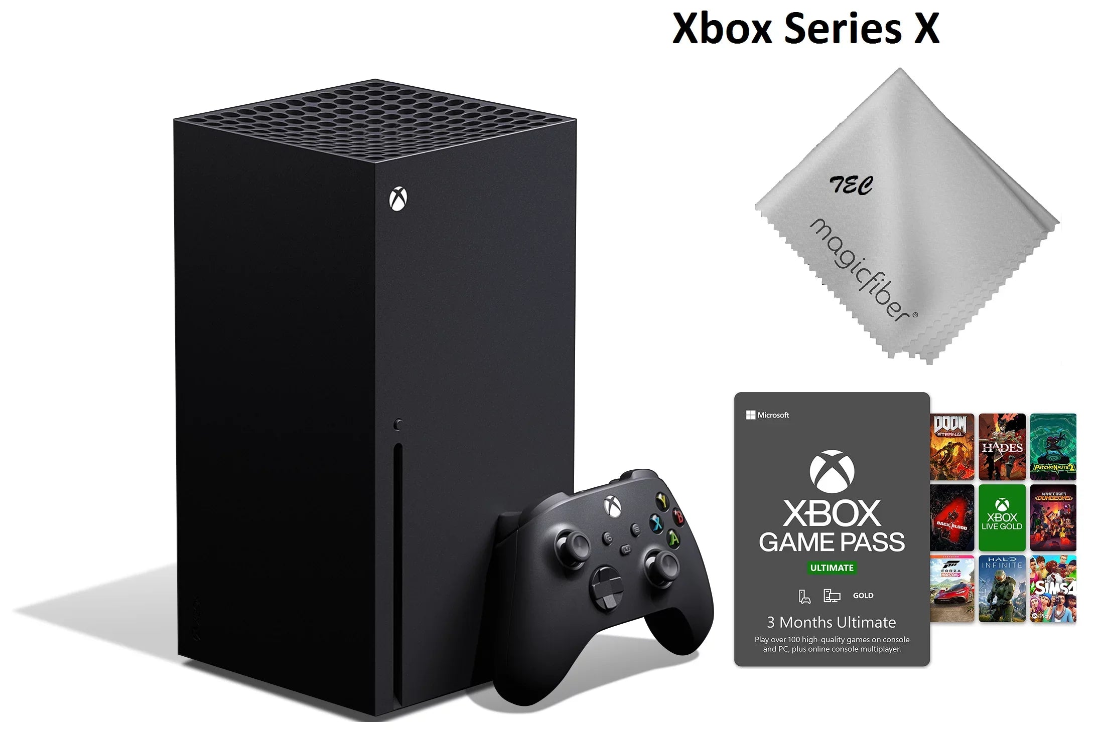 TEC Newest Microsoft- Xbox -Sizeeries- -X- Gaming Console - 1TB SizeSizeD Black With 3-Month Game Pass Bundle