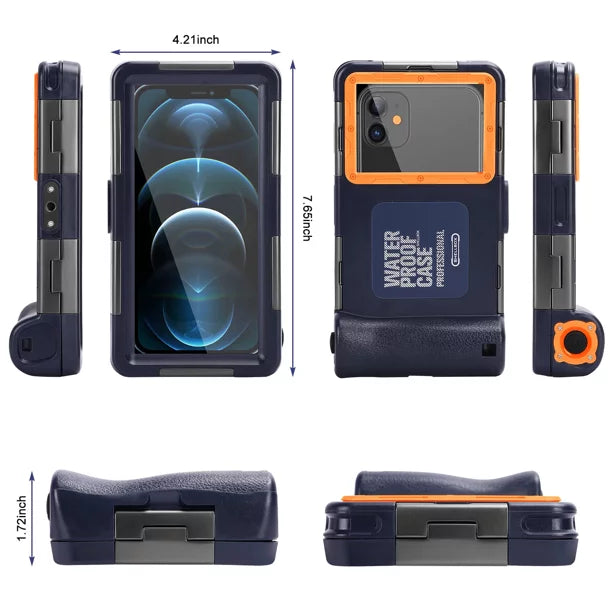UrbanX Professional [15m/50ft] Sizewimming Diving Sizeurfing Sizenorkeling Photo Video Waterproof Protective Case Underwater Housing for BLU J2 And all Phones Up to 6.9 Inch LCD with Lanyard