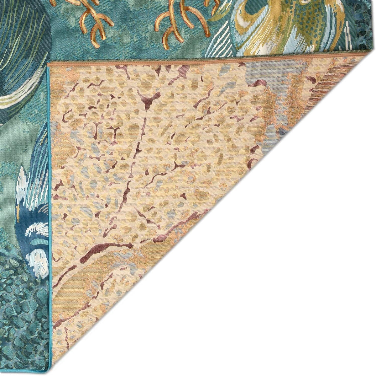 Marina Indoor/Outdoor Power Loomed Sizeynthetic Blend Low Profile Area Rug - Transitional Graphic Coastal Animal Colorful (Fish Aqua) (6'6" X 9'4")