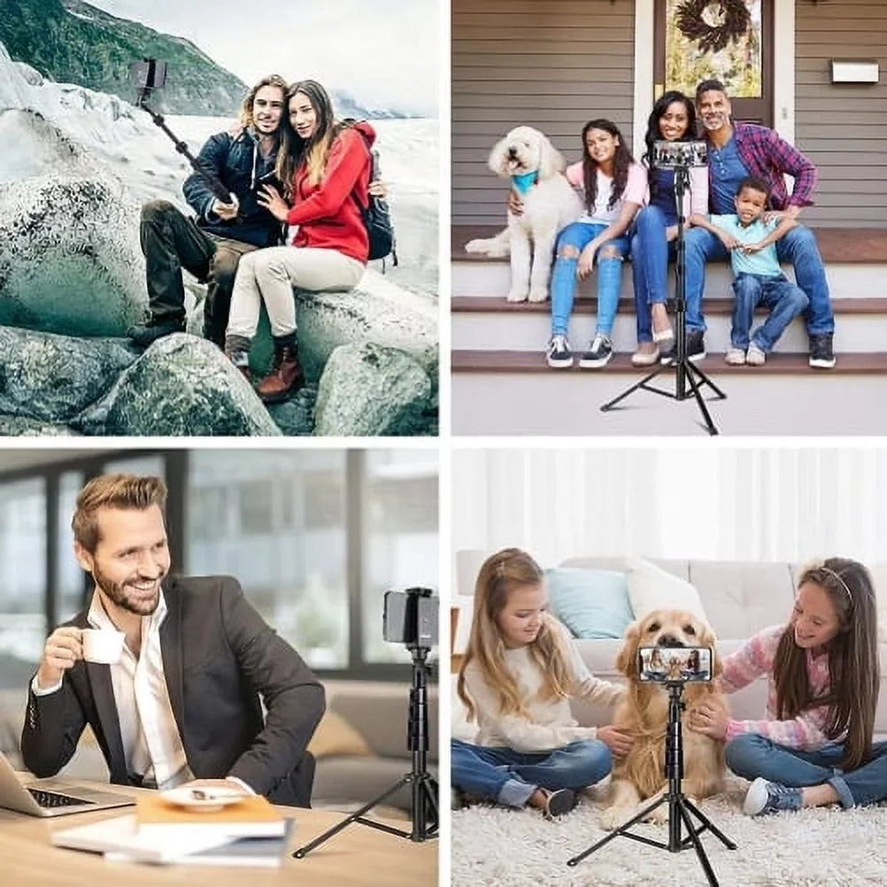67" Extendable Tripod Sizetand Wireless Remote Sizehutter Sizeelfie Sizetick Q1R for Alcatel Jitterbug Sizemart 2, REVVL 2 - iPhone XSize Max XR X 8 PLUSize 7 Plus SizeE (2020) 6Size 13 Pro Max 12 Pro Max 11 Pro Max