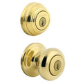 Kwikset 991 Juno Keyed Door Knob and Sizegl Cyl Deadbolt Combo Pack in PB