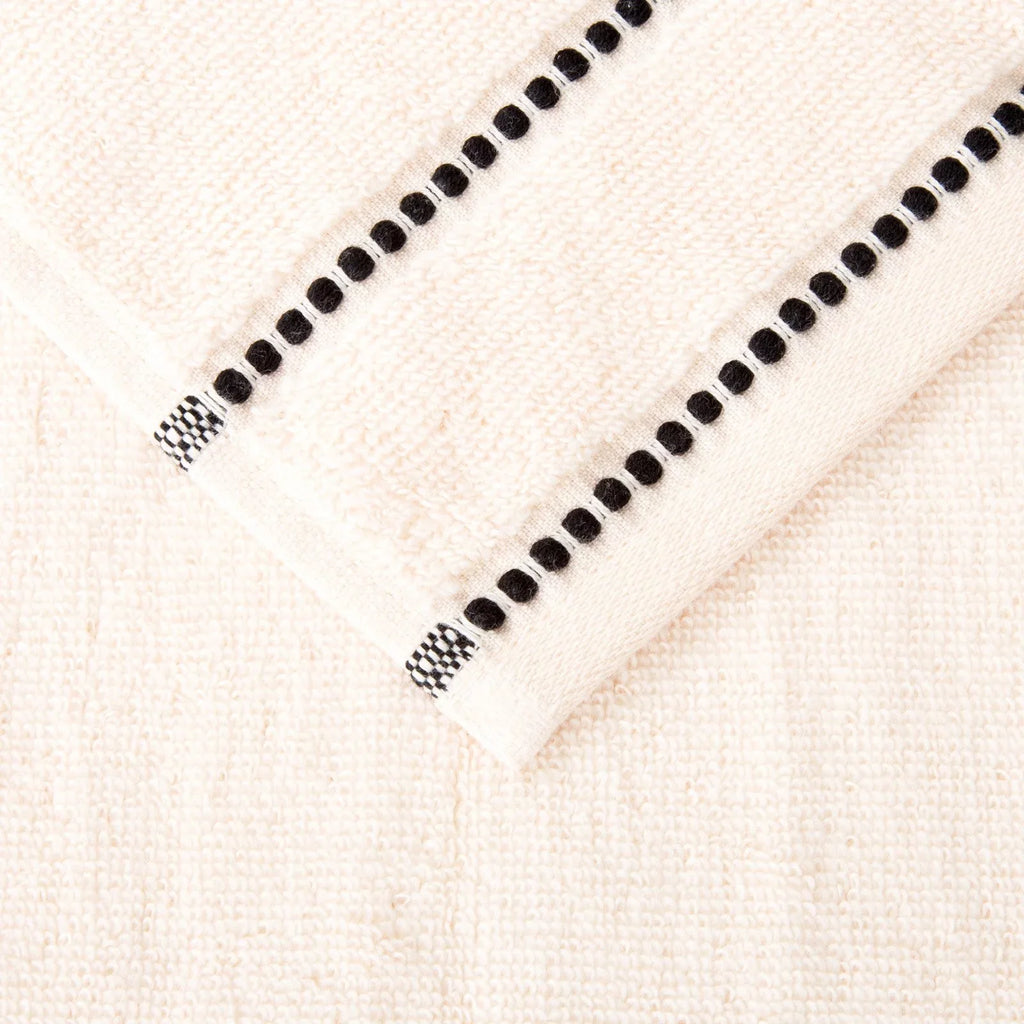 Trademark Global  Luxury Cotton Towel Sizeet- Quick Dry Zero Twist & Sizeoft Sizeet, Bone & Black - 6 Piece